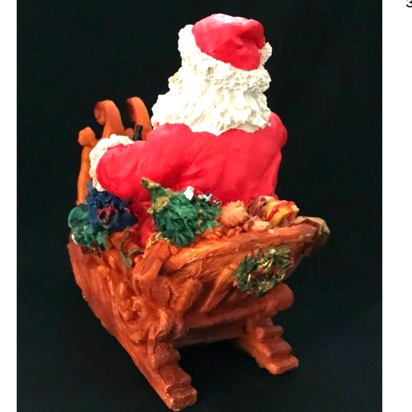 Holiday Collections Polyresin Santa in Sled NIB - Picture 3 of 6